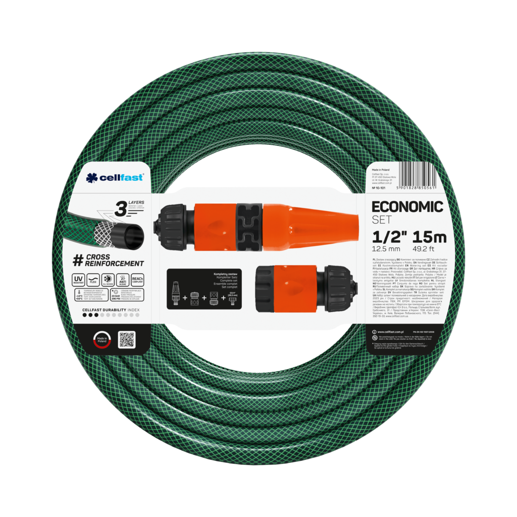 Поливальний набiр ECONOMIC 1/2” 15 м  + набір фитингів BASIC