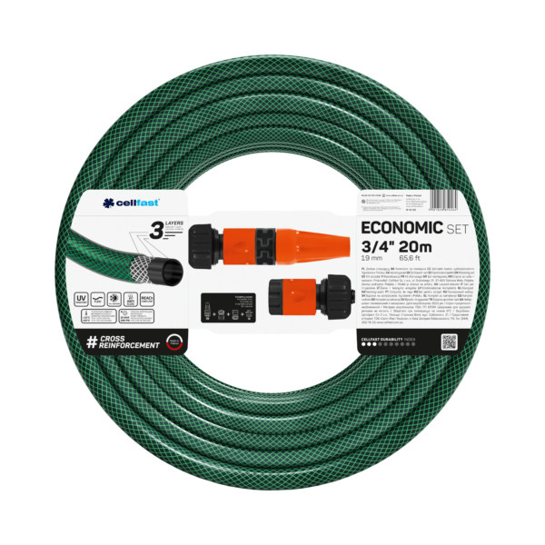 Поливальний набiр ECONOMIC 3/4” 20м + набір фитингов BASIC