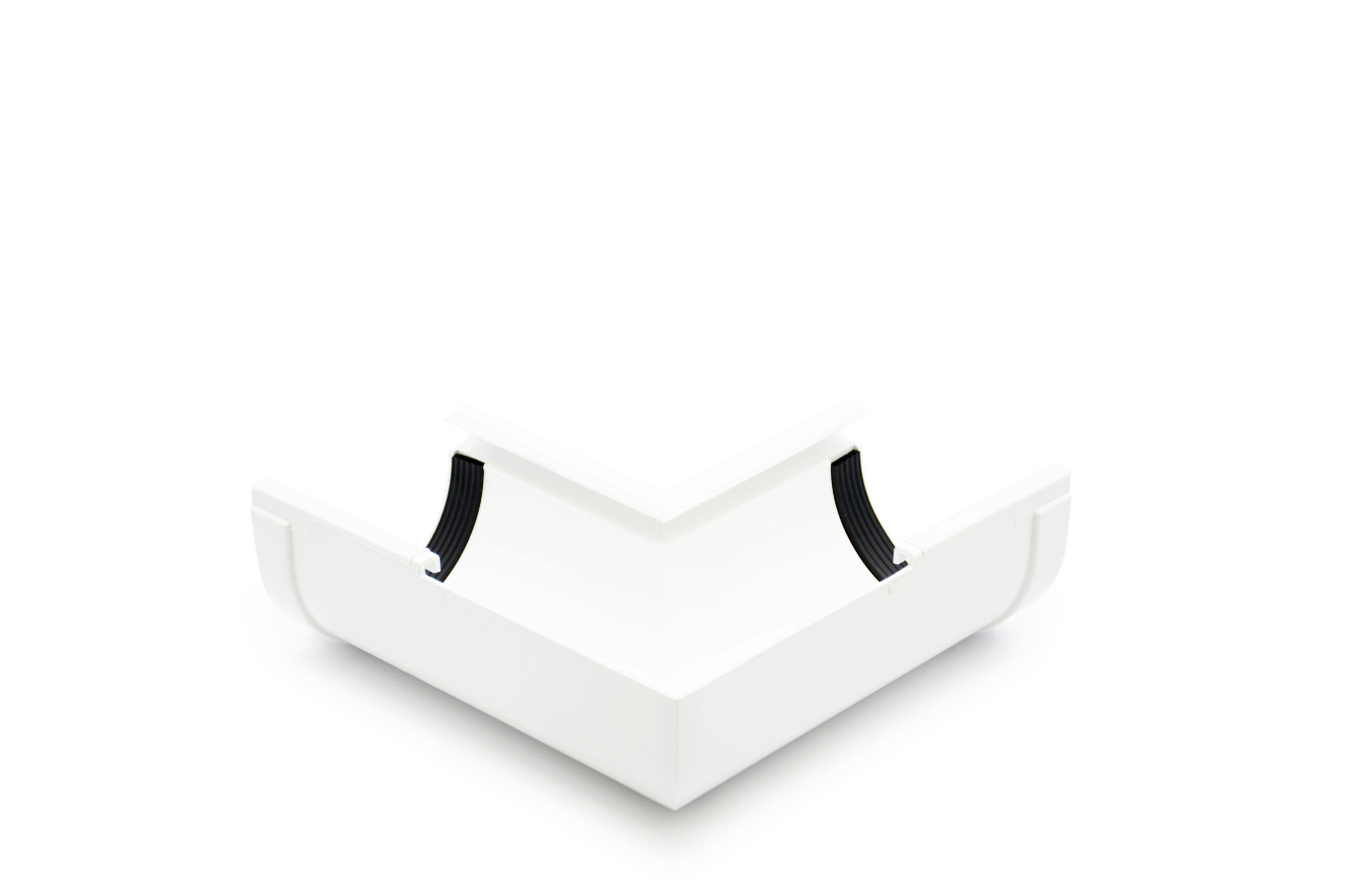 Кут ринви внутрішній 90° білий 90мм RainWay