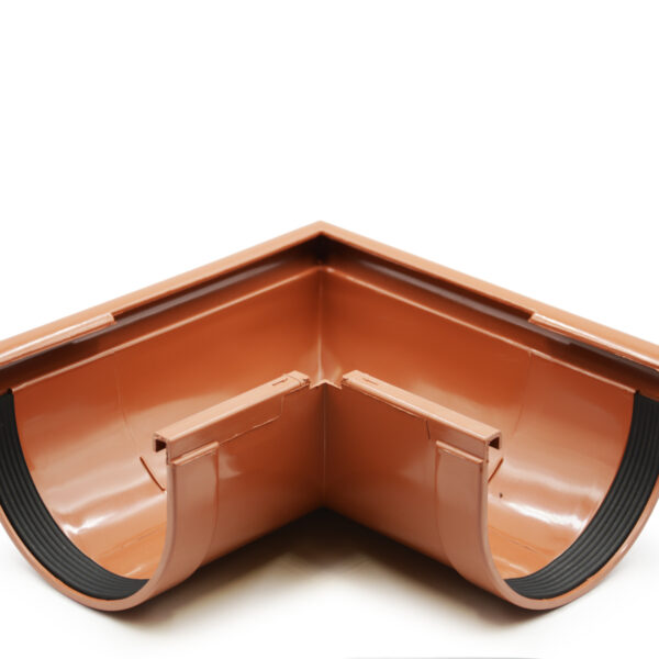 Кут ринви зовнішній 90° цегляний 130мм RainWay