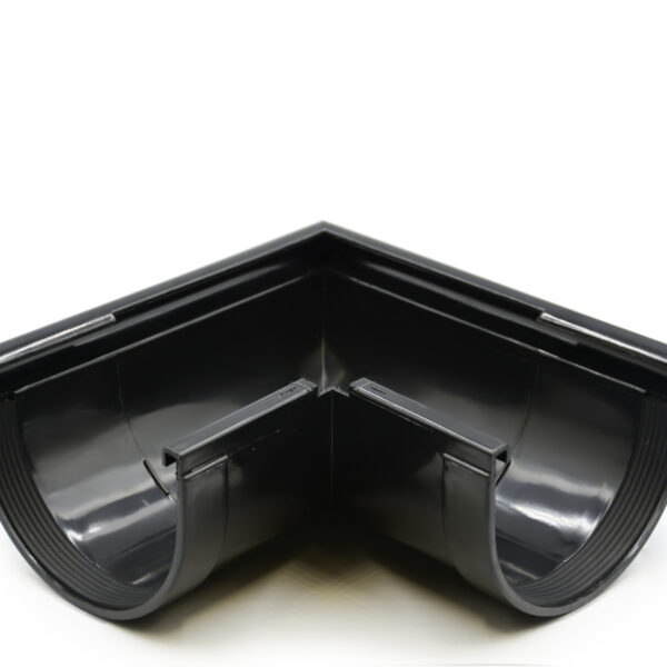 Кут ринви зовнішній 90° чорний 130мм RainWay