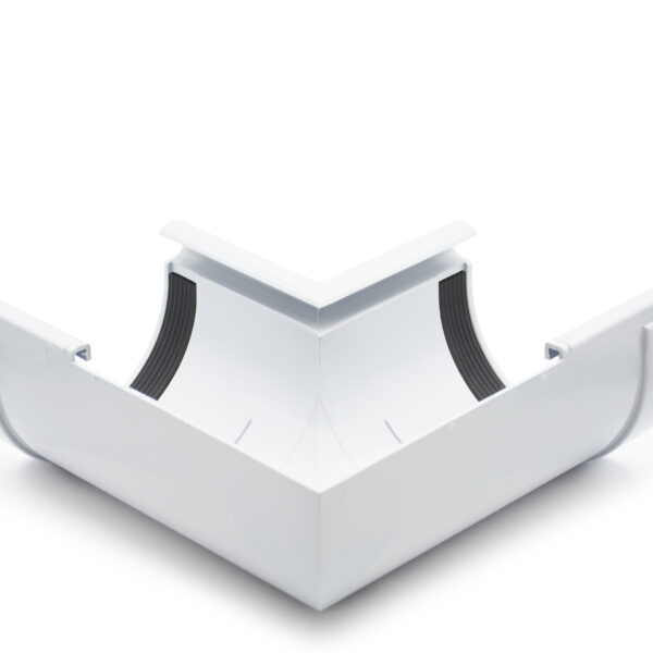 Кут ринви внутрішній 90° сірий 130мм RainWay