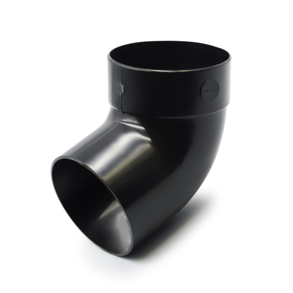 Відвід труби одномуфтовий 67° чорний 100мм  RainWay