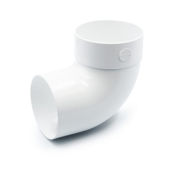 Відвід труби одномуфтовий 87° білий 100мм  RainWay